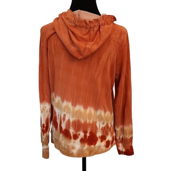 Zoe &‎ Phoebe Women's Tie-Dye Hoodie in Orange and White Small - Picture 4 of 10